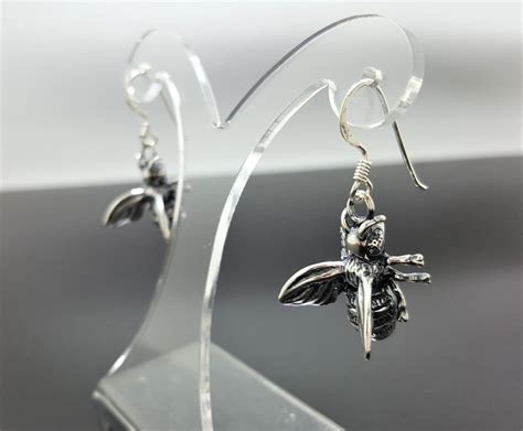 Bumble Bee Earrings Sterling Silver 925 Honey Bee Apiary Jewelry Good