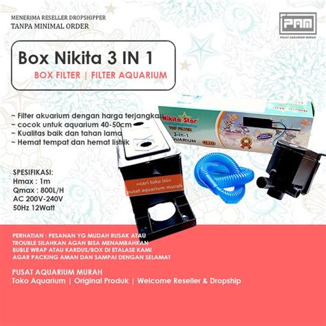 Jual Paket In Pompa Dan Top Box Filter Aquarium Nikita Star Ns