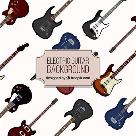 Free Vector Decorative Background With Electric Guitars