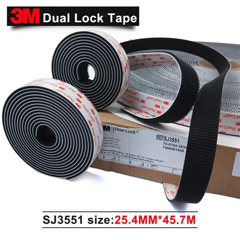 100% 3M Original brand products Black Acrylic double sided tape SJ3551 dual lock tape 1 in * 50 ...