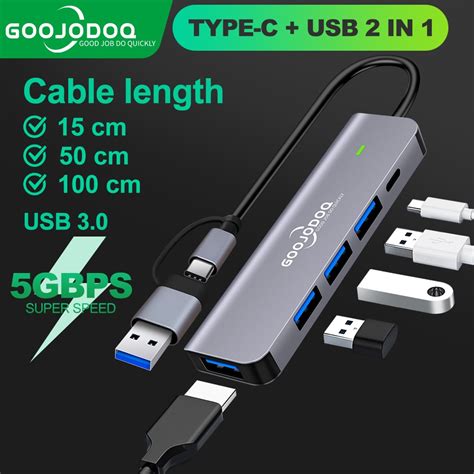 Jual GOOJODOQ USB Hub 3 0 Type C Adaptor Laptop For Macbook Accessories