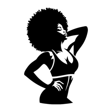 Mujer De Yoga Afro Svg Vector Premium