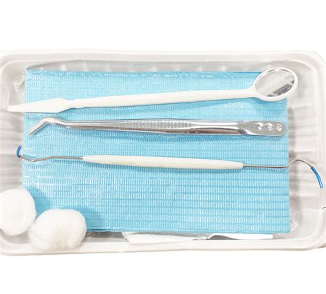 Disposable Dental Instruments Kit With Disposable Tray Mirror Tweezer