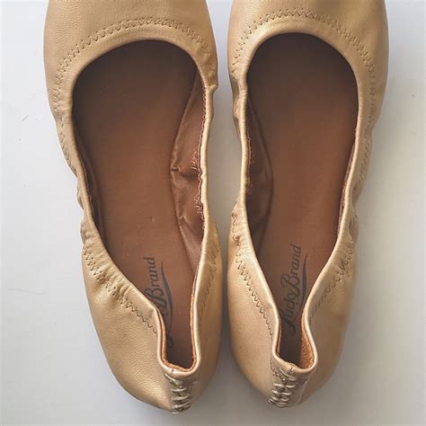 Lucky Brand Emmie Tan Leather Ballet Flats Size 10 Gem