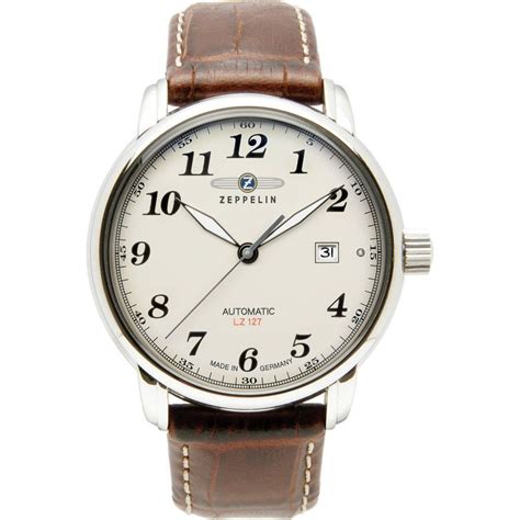 Zeppelin LZ-127 Graf Self-Winding Watch | Beige & Brown Leather ...