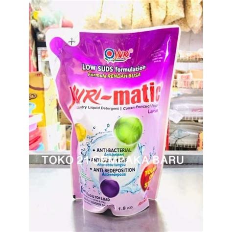 Jual Yuri Matic Cair Low Suds Lavender Refill 1 8 KG Deterjen Yuri 1