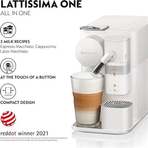 Nespresso Lattissima One Evo Automatic Coffee Maker, 19 Bar Pressure ...