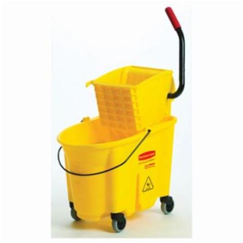 Rubbermaid Wavebrake Fg Yel Side Press Mop Bucket And Wringer