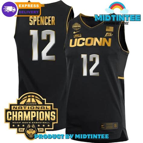 UConn Huskies 2024 National Champions Cam Spencer Basketball Jersey