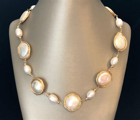 Sold Price 17mm White Baroque Pearl Vermeil Wire Necklace April 6