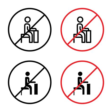 sit sign  public spaces prohibited actions  safety