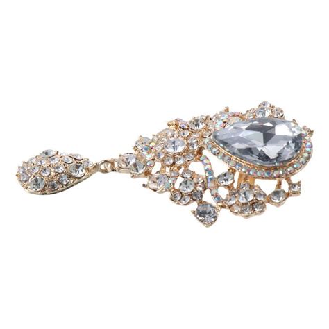 Alloy Crystal Rhinestone Flower Brooch Pin For Bridal Wedding Ebay