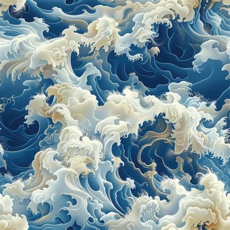 Blue and white wave pattern | Premium AI-generated image