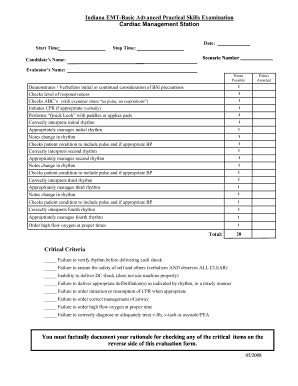 Emt Skills Sheet Fill And Sign Printable Template Online