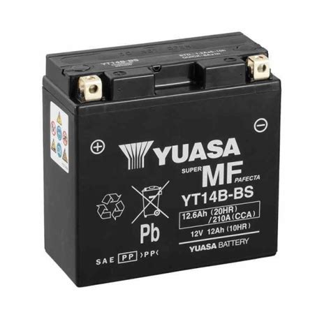 Batteria Yuasa YT14B BS 12V 12AH Sigillata E Attiva Pronta All Uso Per