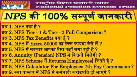 Nps Scheme In Hindi National Pension Scheme Nps Tier Nps Tier