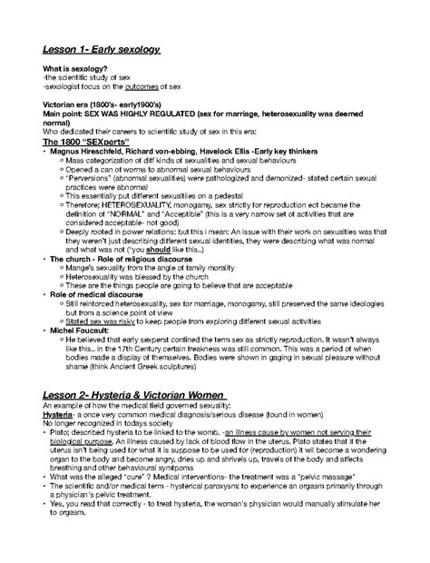 Week Sex How To Lesson Early Sexology What Is Sexology The Scientific Study Of Sex