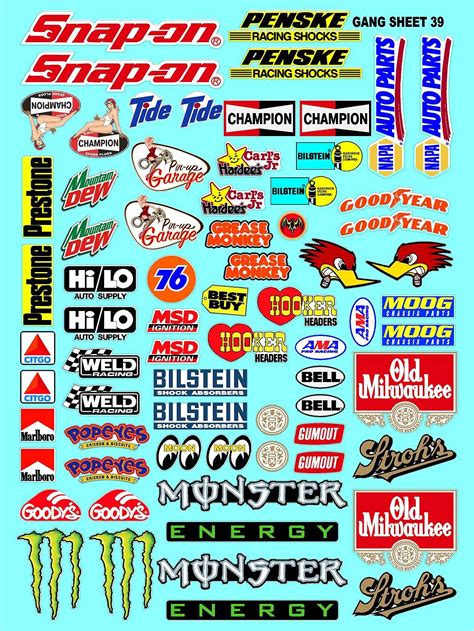 Racing Car Logo Stickers