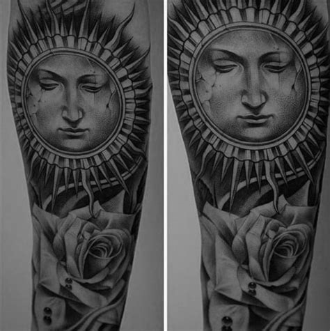 63 Super Sun Tattoo Designs For Men