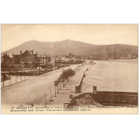 Carte Postale Ancienne Hendaye Boulevard Et Villas De La Plage