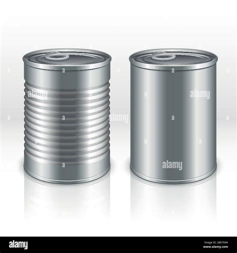 Blank Metal Products Container Tin Cans Isolated On Transparent