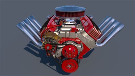 Hot Rod V8 Engine 3D Render Stock Illustration Illustration Of Auto Detail 81336135