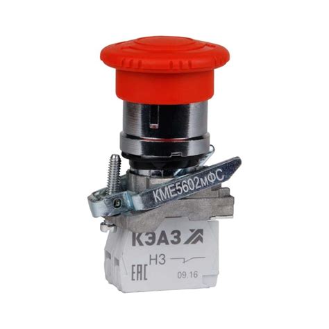 Кнопка КЭАЗ грибовидная КМЕ5111мФС 1НО+1НЗ, IP40, красная 271886 ...