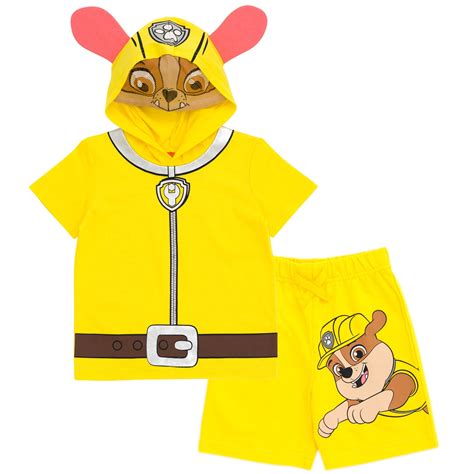 Paw Patrol Rubble Toddler Boy Girl Cosplay T Shirt And Bike Shorts