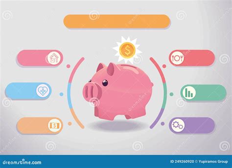 Saving Money Infographic Stock Vector Illustration Of Vector 249260920