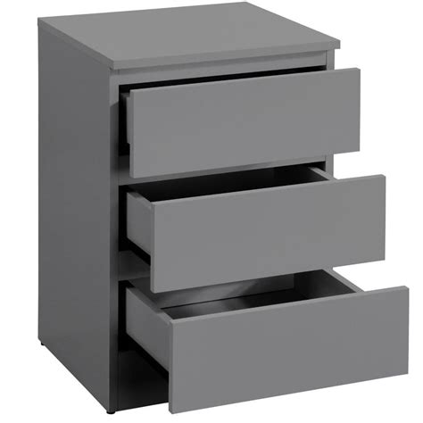 Oslo Grey Drawer Bedside Table Happy Beds