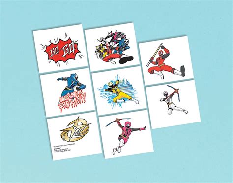 Amscan Power Rangers Ninja Steel Tattoos Ct Temporary Tattoos