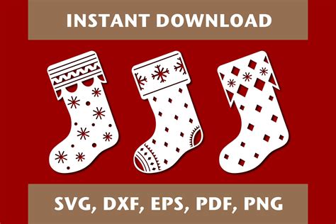 Christmas Stocking Svg Cricut Pdf Dxf Graphic By Justgreatprintables