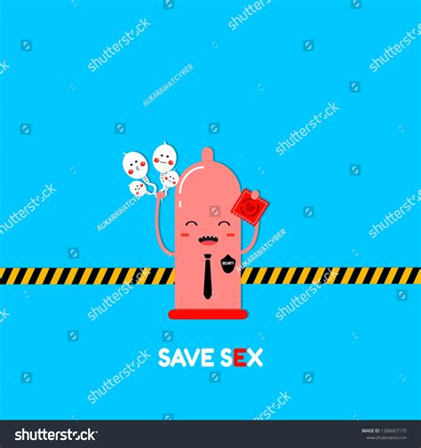 Cute Condom Cartoon Vectorsave Sexbirth Control Stock Vector Royalty