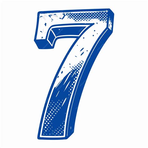 A Blue Number 7 Is On A White Background Premium Ai Generated Vector