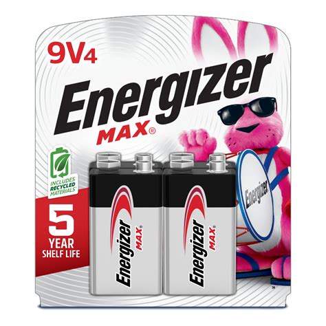 Energizer MAX 9V Batteries 4 Pack 9 Volt Alkaline Batteries