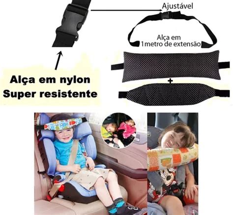 Kit Faixa Soneca Infantil Cadeirinha Do Carro Apoio Cabec