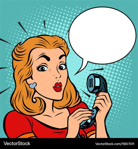 Comic Girl Talking On The Phone Royalty Free Vector Image