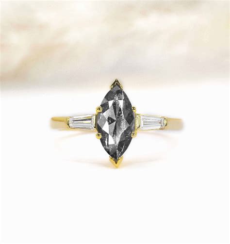 Marquise Cut Salt And Pepper Diamond Ring DIORAH JEWELLERS