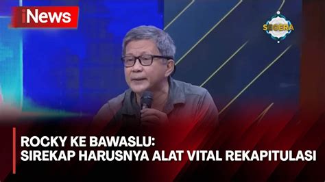 Panas Rocky Gerung Ke Bawaslu Sirekap Seharusnya Jadi Alat Vital