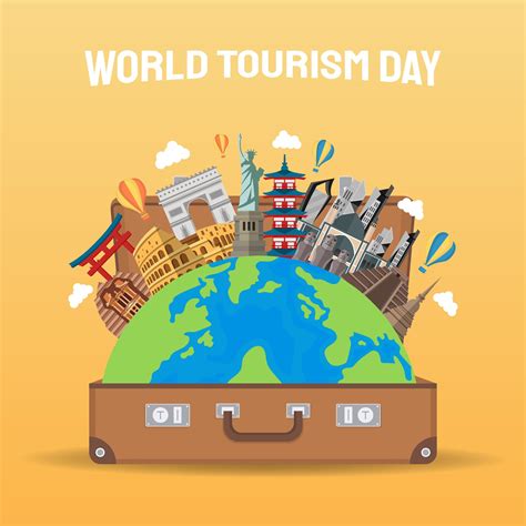 Hand Drawn Illustration Of World Tourism Day Concept Vector