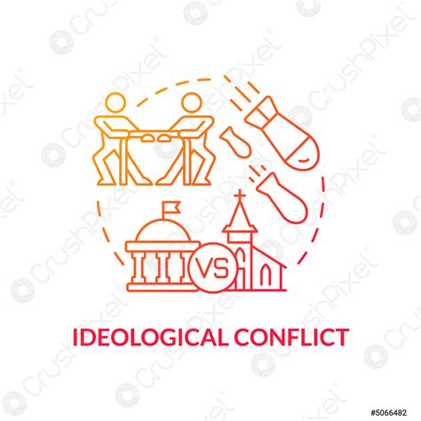 Ideological Conflict Red Gradient Concept Icon Stock Vector 5066482