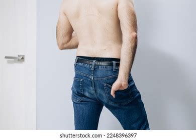 Man Naked Torso His Pants Buttocks Stock Photo Shutterstock