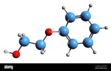 3D image of Phenoxyethanol skeletal formula - molecular chemical ...