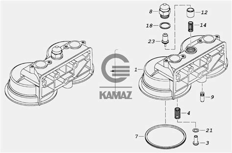 Корпус масляного фильтра в сборе для автомобиля КАМАЗ 5360, 11 дет.