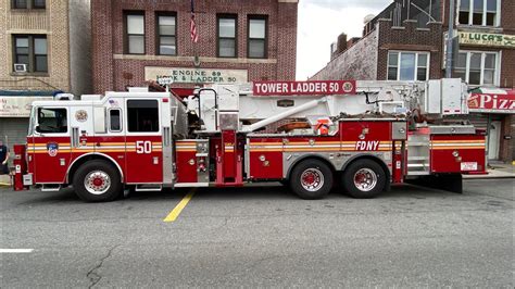 Brand New 2020 Fdny Tower Ladder 50 Conducting A Ladder Test