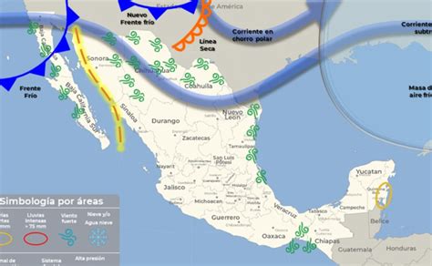 CONAGUA Frente FRÍO 16 HOY cerca del Norte de México