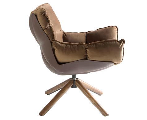 Fauteuil Pivotant En Velours Marron Angel Cerda