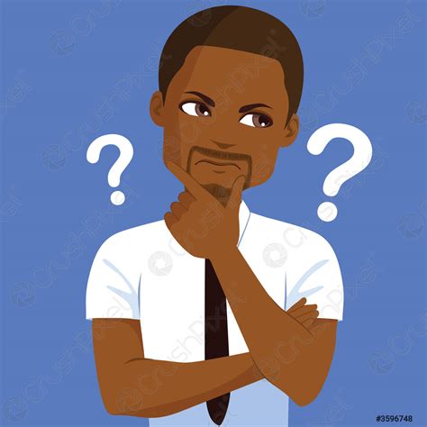 Black Man Thinking Stock Vector 3596748 Crushpixel