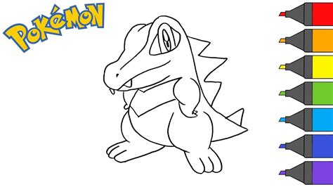 Pokemon Totodile How To Draw Pokemon Coloring Book Artsy Kids