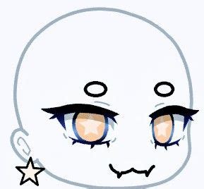 A Drawing Of A Face With Blue Eyes And Stars